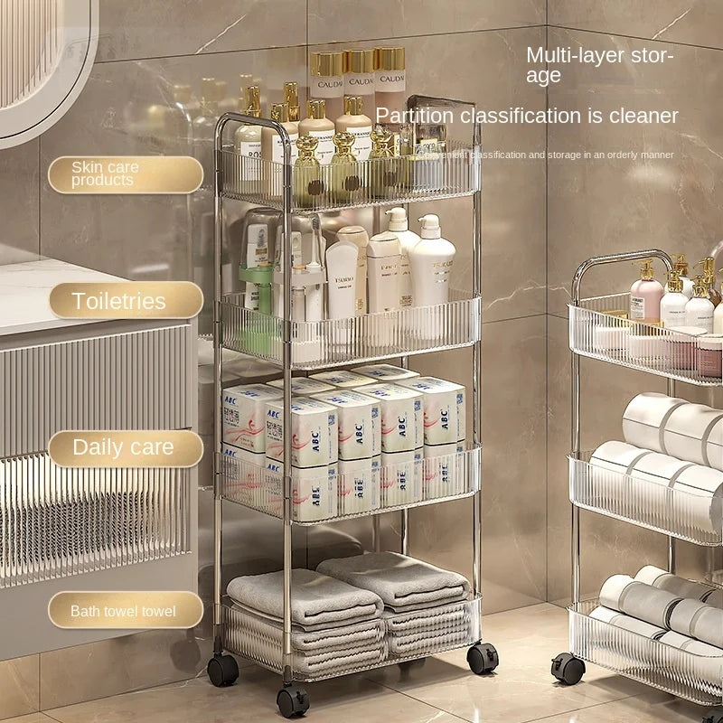 Etagere Mobile 4 Niveaux,pour Bureau , Cuisine, Salle de Bain - La boutique secrète