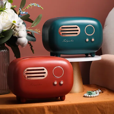 Boîte à mouchoirs rétro avec design élégant - Style radio vintage - La boutique secrète