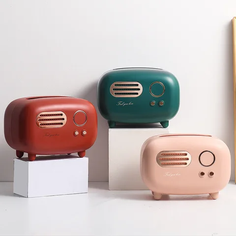 Boîte à mouchoirs rétro avec design élégant - Style radio vintage - La boutique secrète