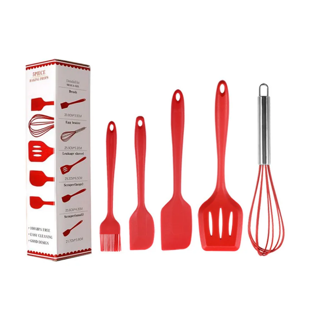 Ensemble ustensile de cuisine en silicone 5 pièces - La boutique secrète