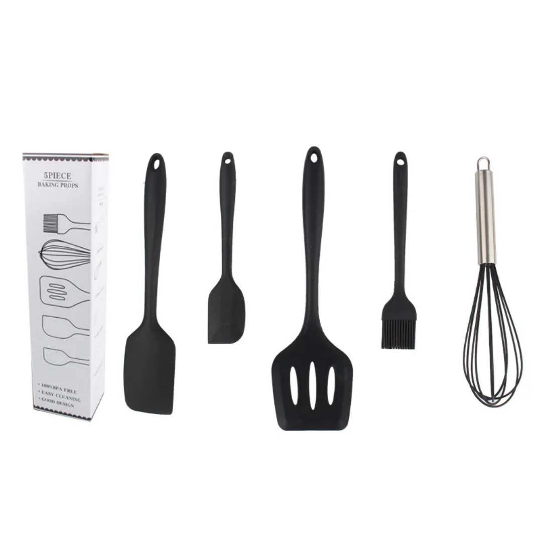 Ensemble ustensile de cuisine en silicone 5 pièces - La boutique secrète
