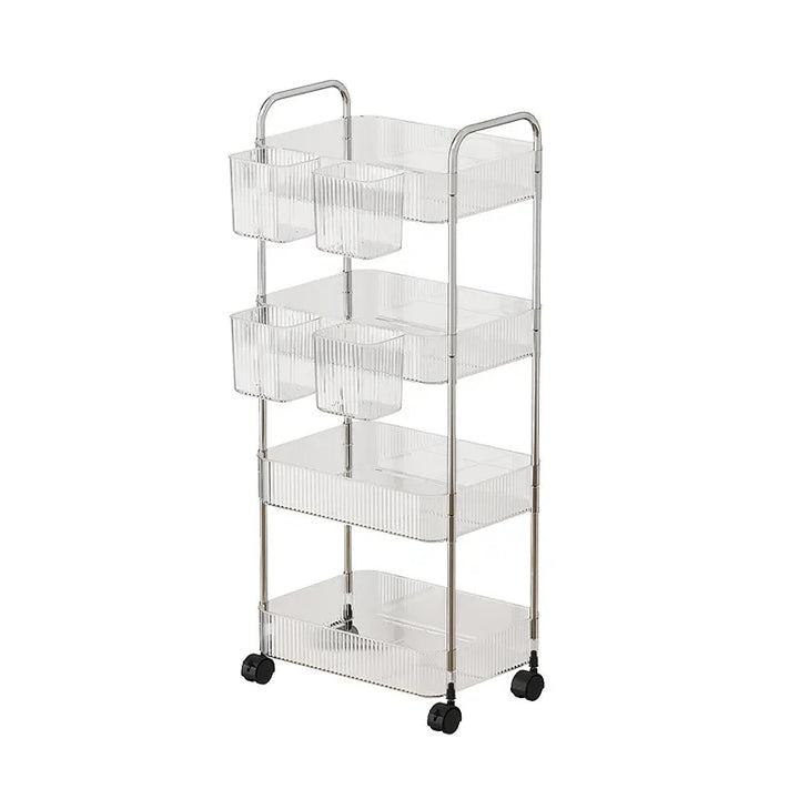 Etagere Mobile 4 Niveaux,pour Bureau , Cuisine, Salle de Bain - La boutique secrète