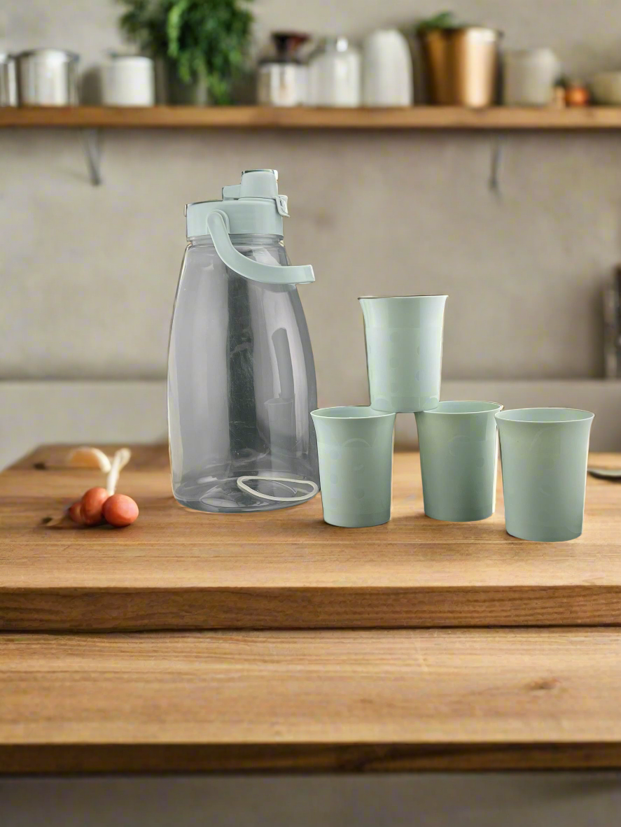Ensemble Bouteille D'eau +4  Gobelets en plastique