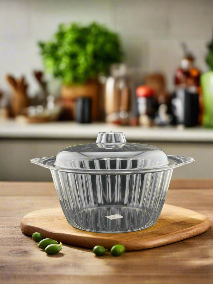 Plat en Acrylique Transparent avec Couvercle – Léger, Résistant et Élégant – 6L