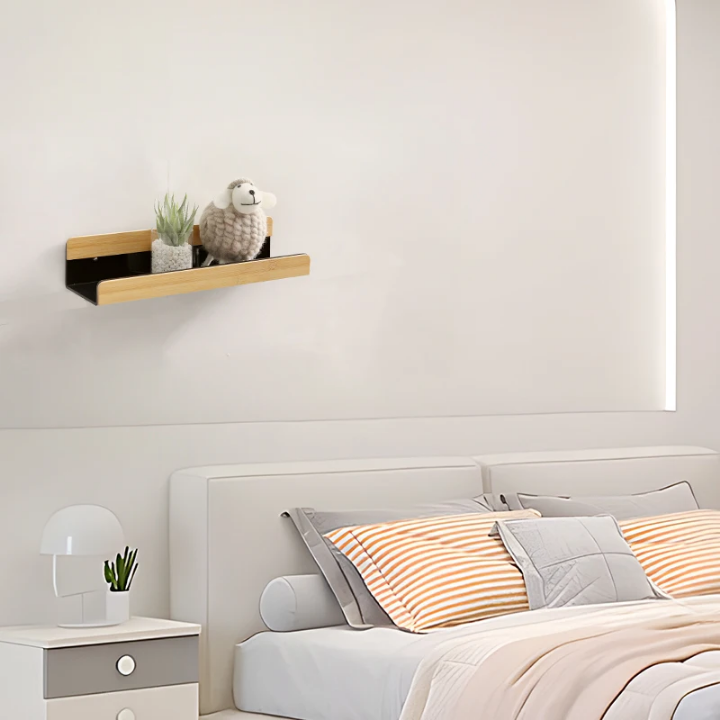 Étagère Murale de Salle de Bain – Design Bois & Métal, Vendue à l’unité