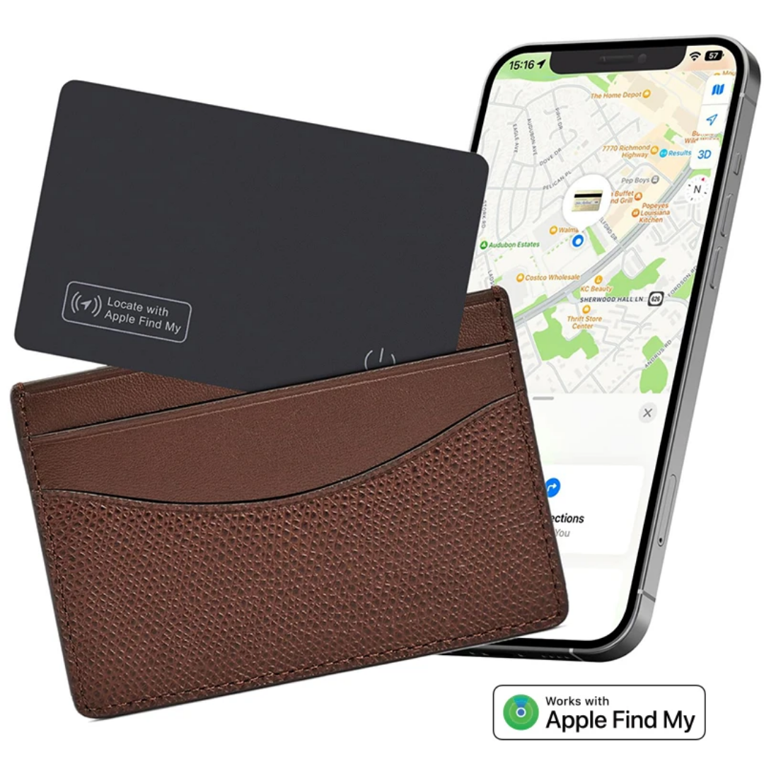 Carte de localisation intelligente compatible Apple Find My – Localisateur GPS pour portefeuille, sac ou objets personnels