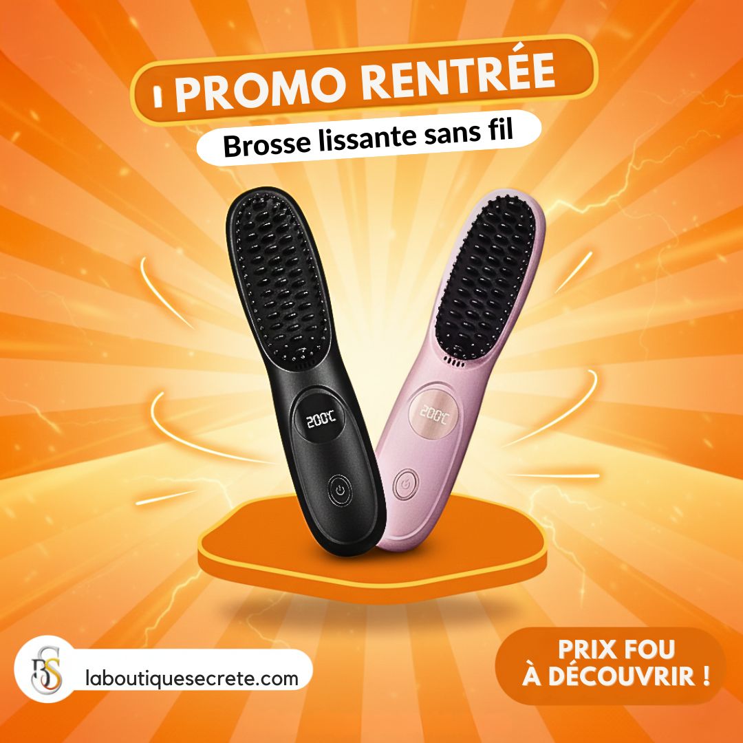 Mini Brosse Lissante Chauffante Sans Fil – Compacte & Portable (200°C)