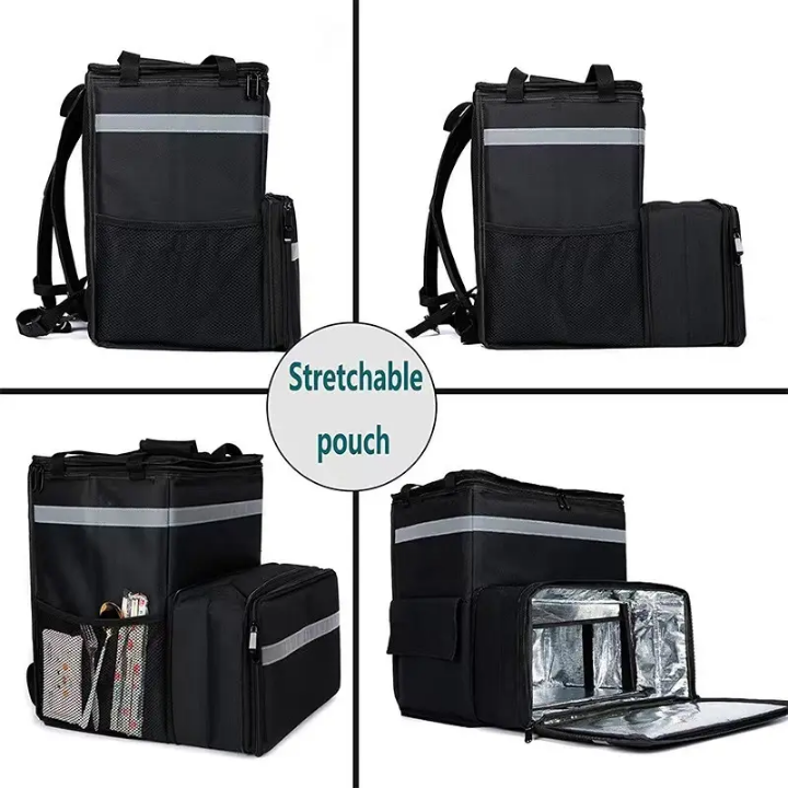 Sac de Livraison Isotherme avec Poche Extensible – Grande Capacité 41x35x26 cm