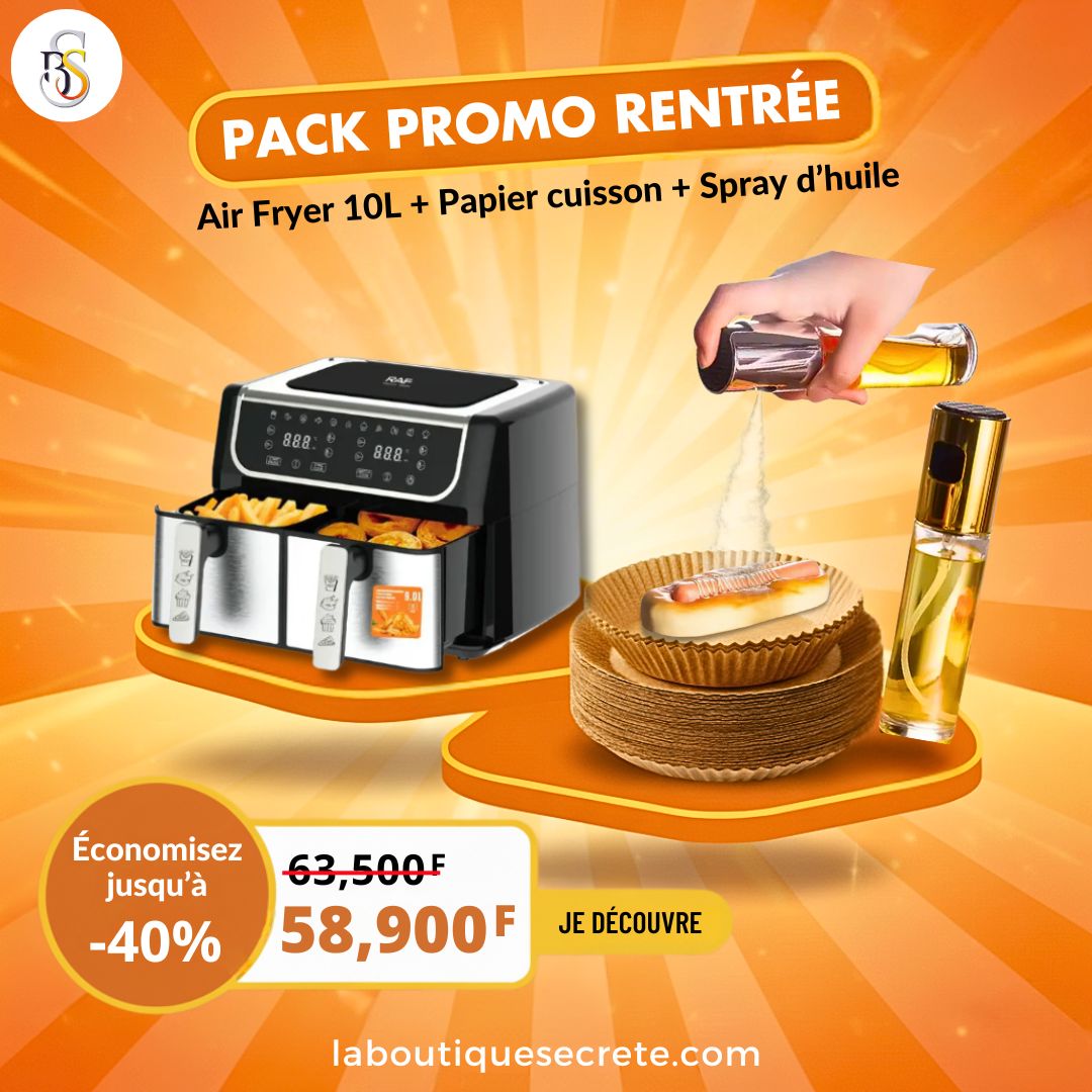 Friteuse à Air Double Cuve RAF 10L – Sans Huile, 1700W, Cuisson Saine & Rapide | R.5262