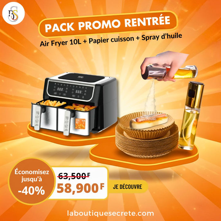 Friteuse à Air Double Cuve RAF 10L – Sans Huile, 1700W, Cuisson Saine & Rapide | R.5262