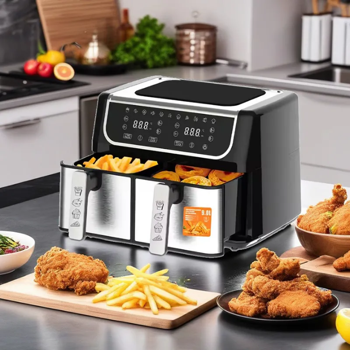 Friteuse à Air Double Cuve RAF 10L – Sans Huile, 1700W, Cuisson Saine & Rapide | R.5262