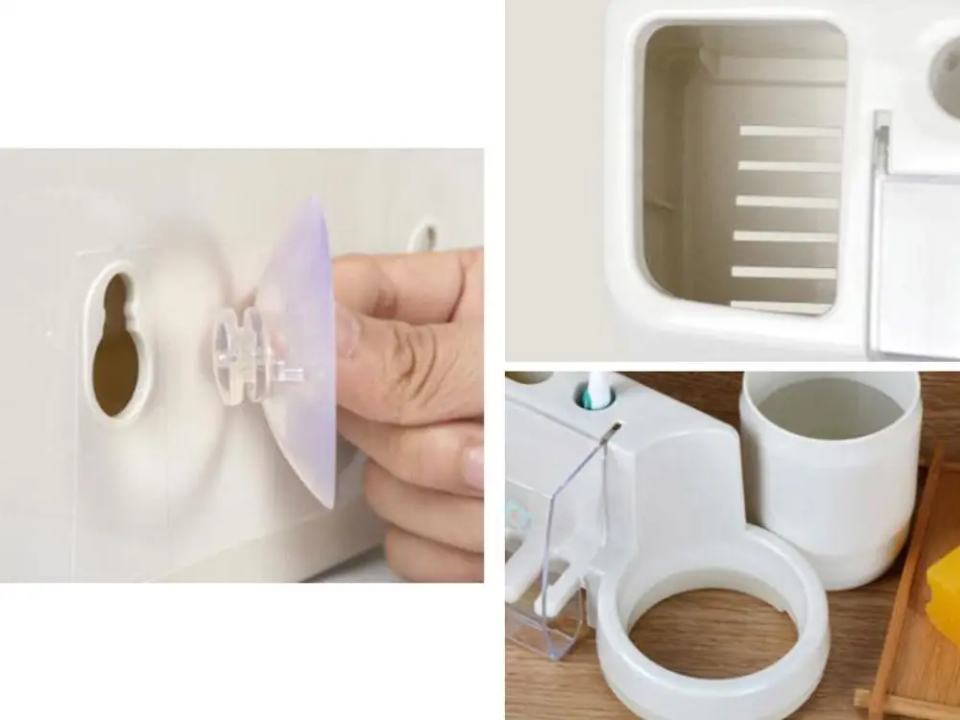 Organisateur mural multifonction salle de bain avec gobelet et tiroir – Design mignon