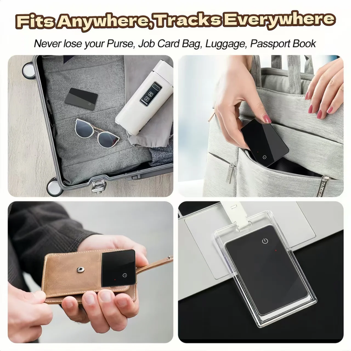 Carte de localisation intelligente compatible Apple Find My – Localisateur GPS pour portefeuille, sac ou objets personnels