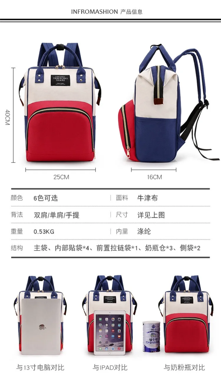 Sac à Langer Compact et Élégant – Grande Capacité avec Poches Isothermes