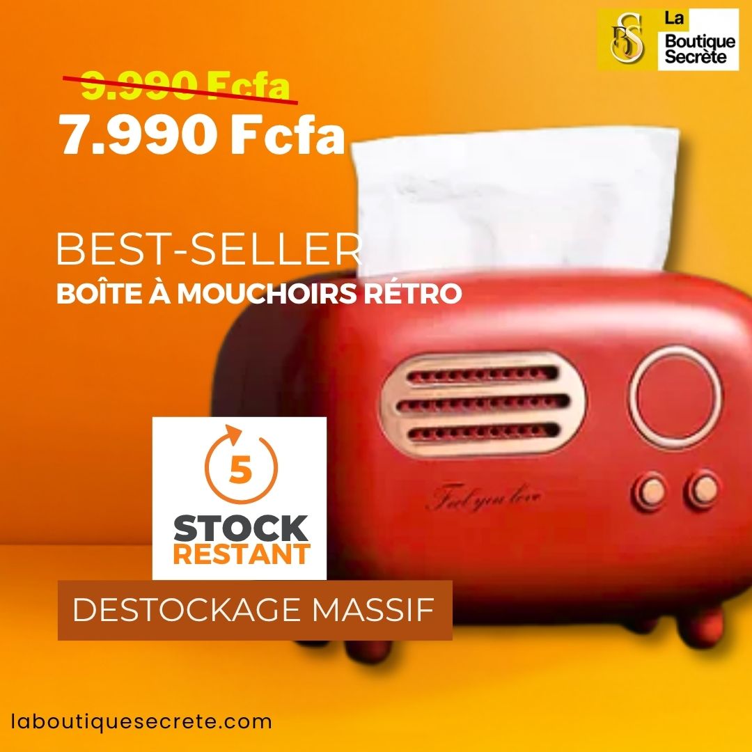 Boîte à mouchoirs rétro avec design élégant - Style radio vintage