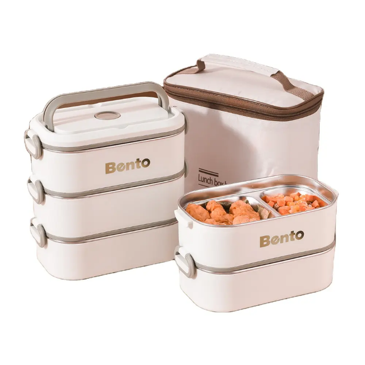 Boîte Bento Isotherme 3 Étages – Lunch Box Hermétique et Compartimentée
