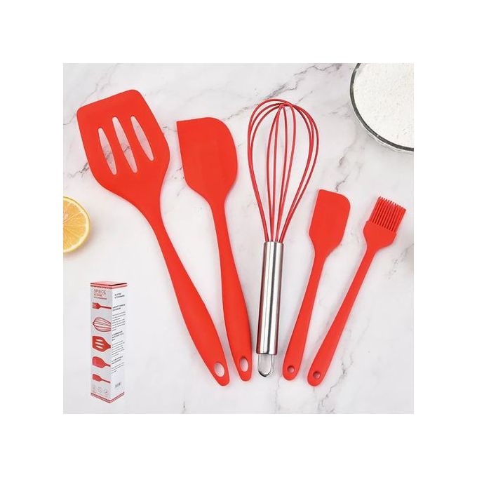 Ensemble ustensile de cuisine en silicone 5 pièces - La boutique secrète