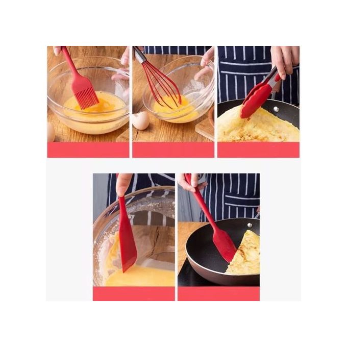 Ensemble ustensile de cuisine en silicone 5 pièces - La boutique secrète