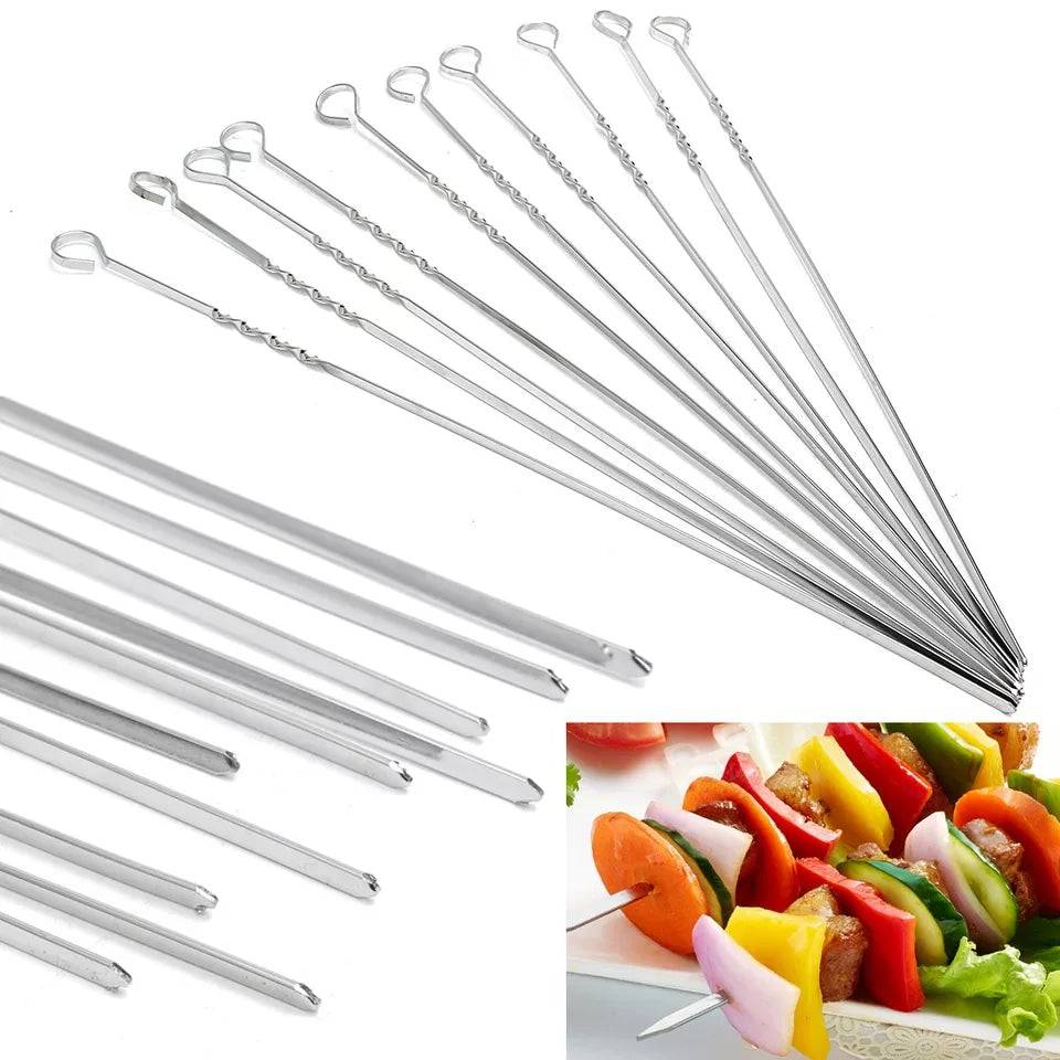 20 Pièces Brochettes De Barbecue En Acier Inoxydable, 38 C Brochettes