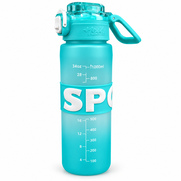 Bouteille d’eau 1 000 ml graduée avec poignée