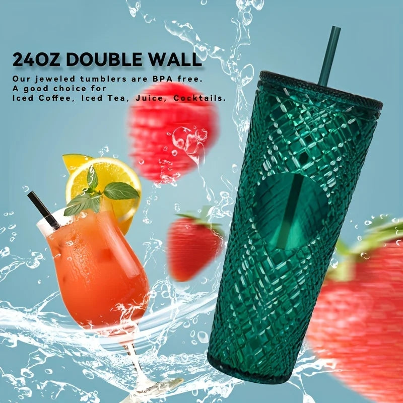 Tumbler en plastique avec paille et jeux de lumière - La boutique secrète