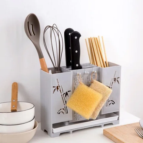 Porte-Ustensiles de Cuisine en Plastique avec Motifs Gravés - Design Élégant - La boutique secrète
