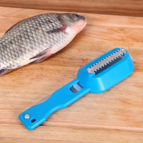 Écailleur à poisson multifonction avec lame intégrée - Accessoire pratique pour préparer du poisson frais