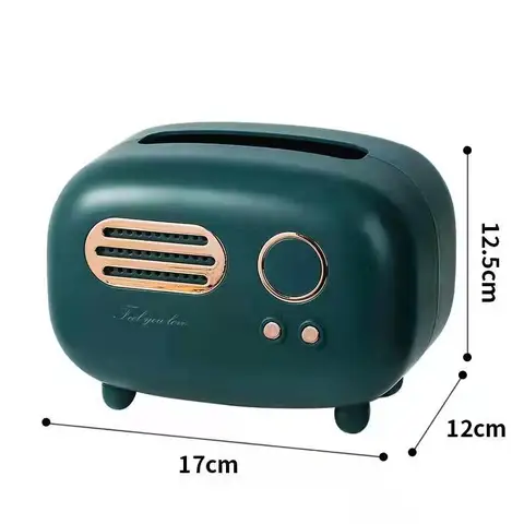 Boîte à mouchoirs rétro avec design élégant - Style radio vintage