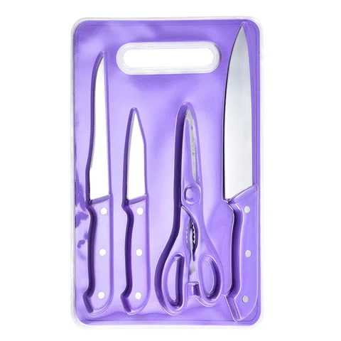 Ensemble Couteaux et planche - 5 Pièces - La boutique secrète