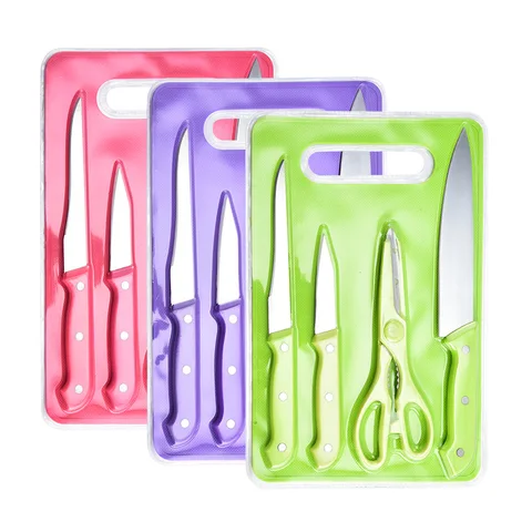 Ensemble Couteaux et planche - 5 Pièces - La boutique secrète