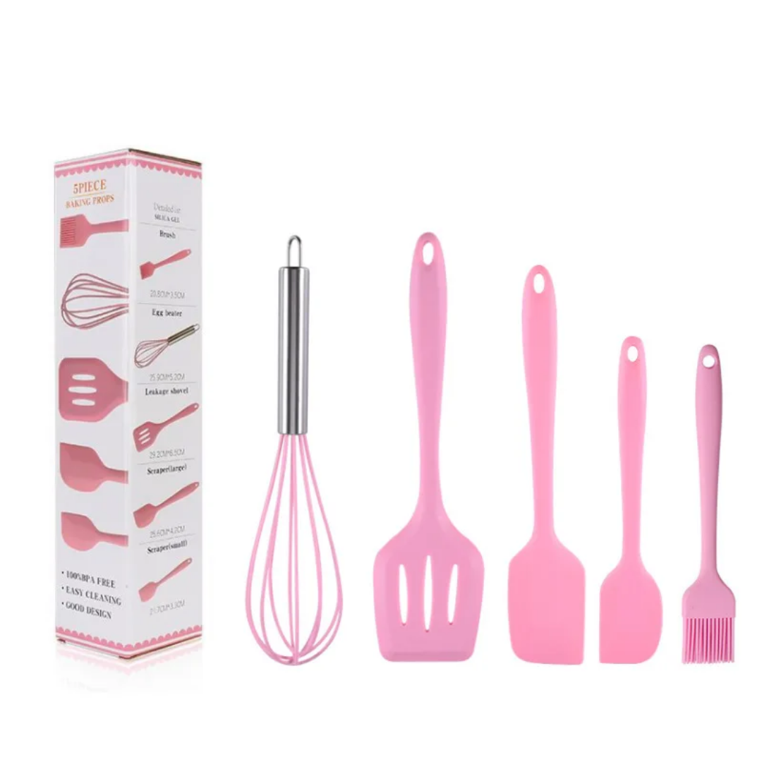 Ensemble ustensile de cuisine en silicone 5 pièces - La boutique secrète