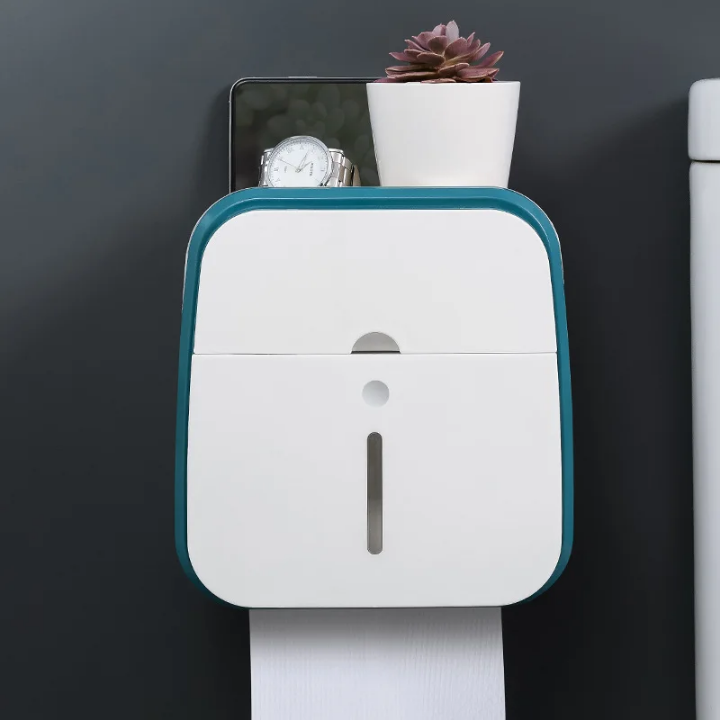 Distributeur de papier toilette avec compartiment de rangement multi-usages