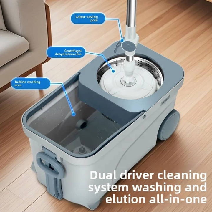 Balai Serpillière Rotatif avec Seau et Système de Lavage Automatique 
