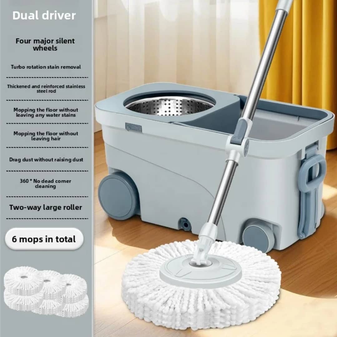 Balai Serpillière Rotatif avec Seau et Système de Lavage Automatique 