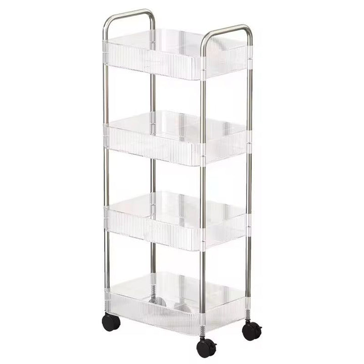 Chariot de Rangement Transparent à 4 Niveaux – Mobile et Élégant - La boutique secrète