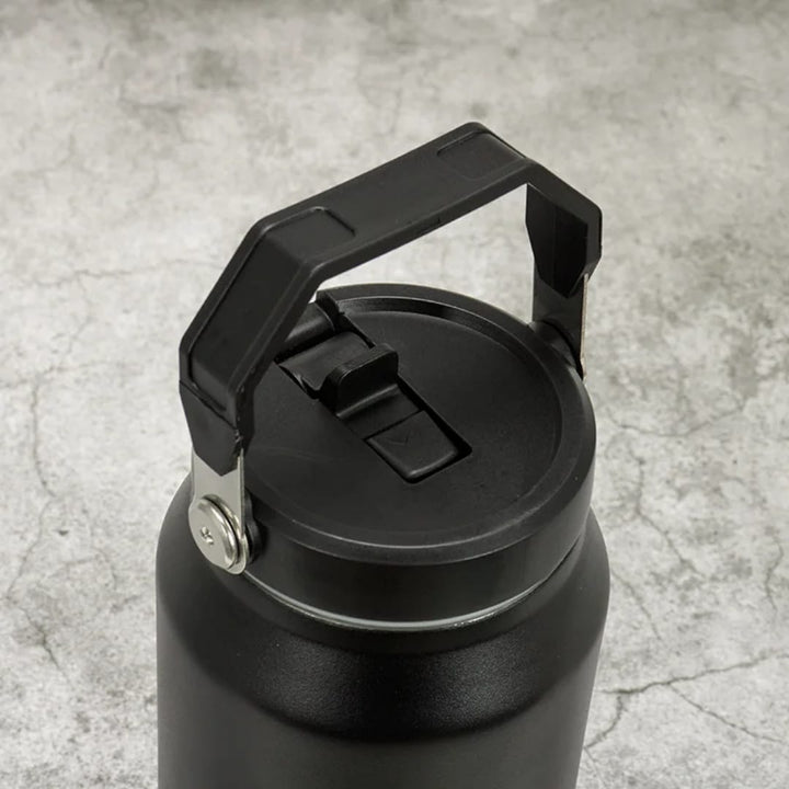 Gourde Isotherme 1900ML avec Paille - Thermos Inox Double Paroi - Bouteille Réutilisable Sport &amp; Voyage