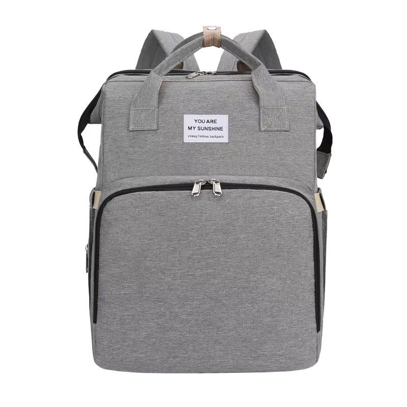 Sac à Langer Multifonction 3-en-1 avec Lit Bébé Intégré et Poches Isothermes