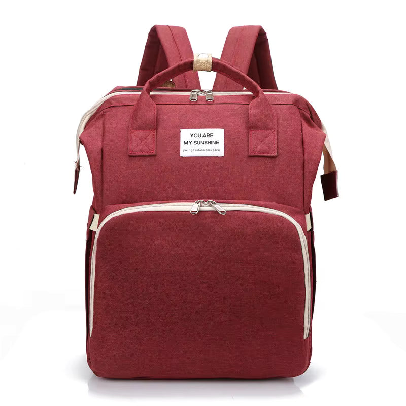 Sac à Langer Multifonction 3-en-1 avec Lit Bébé Intégré et Poches Isothermes