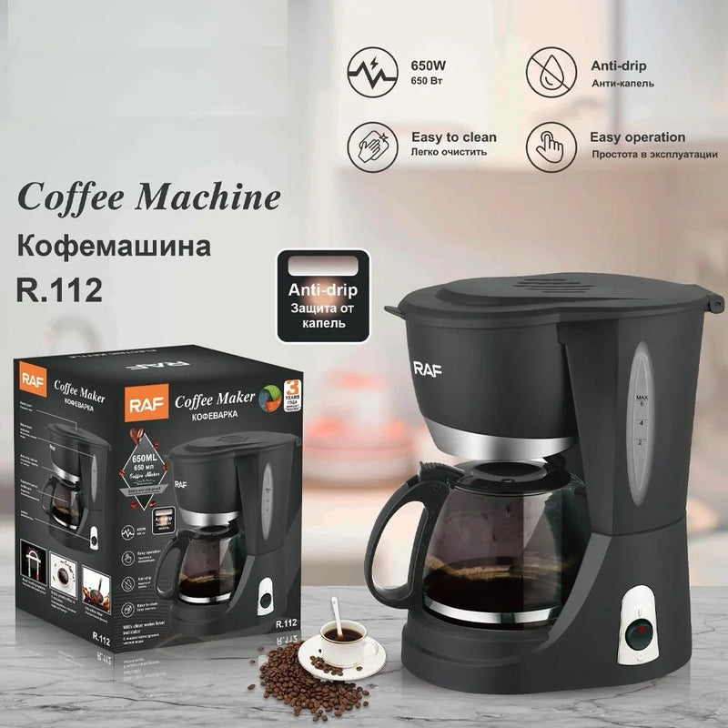 Machine à café Filtre, Filtre Amovible 650 ML, cafetière Filtre