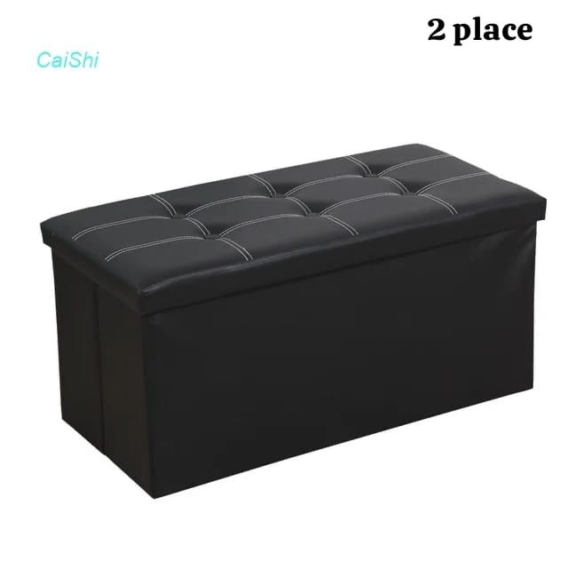 POUF Pliant avec Espace de Stockage en simili cuir - La boutique secrète