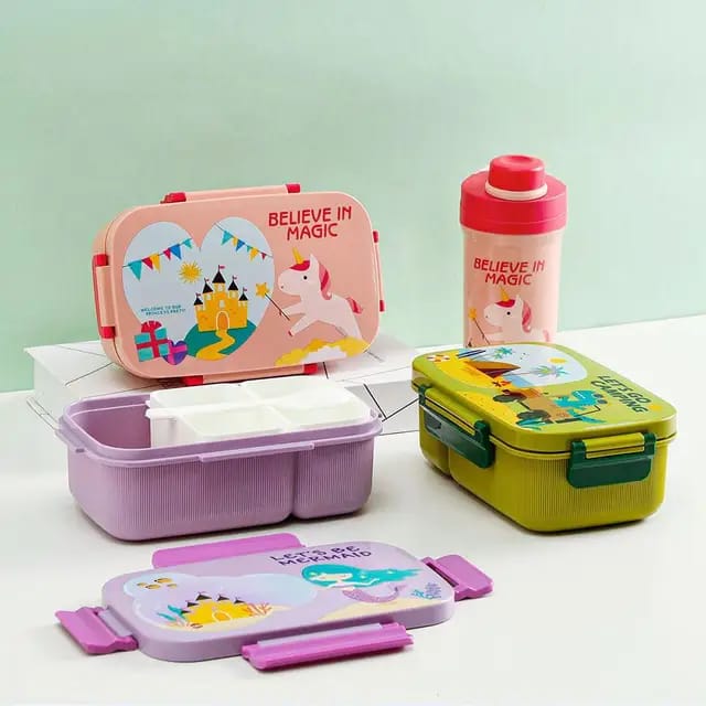 Lunchbox et Bouteille d'Eau pour Enfants - Thème Camping Aventure