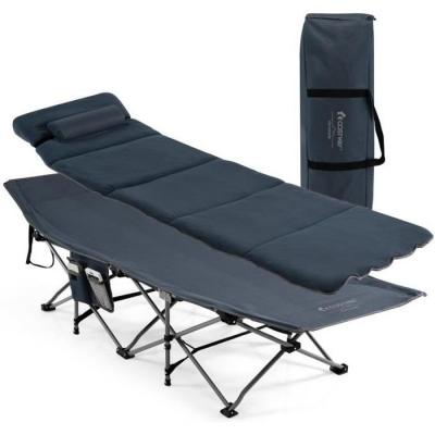 Lit de Camping Rétractable avec Matelas — Capacité 200 kg