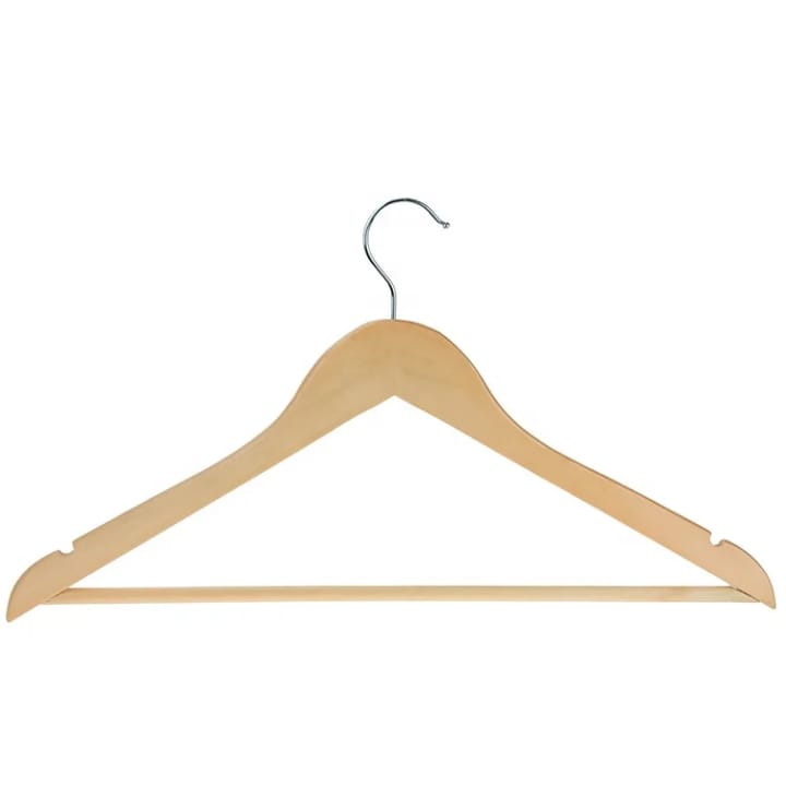 Lot de 6 Cintres en Bois Naturel Premium – Rangement Élégant Garde-Robe – Livraison Dakar