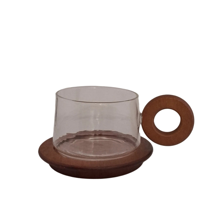 Tasse à Café &amp; Thé en Verre &amp; Bois 250 ml – Design Nature | La Boutique Secrète