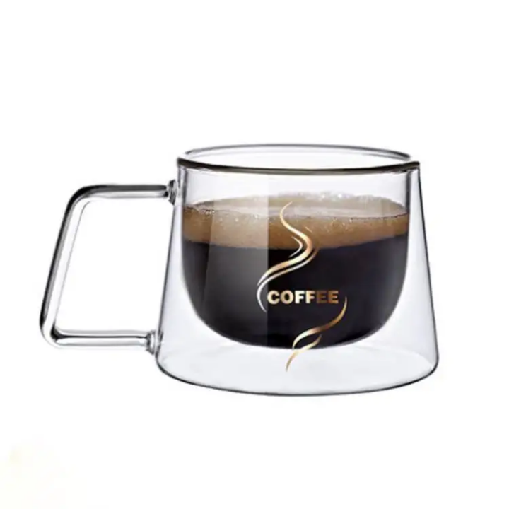 Tasse à Café en Verre Double Paroi 200ml – Design Transparent Premium – Livraison Dakar