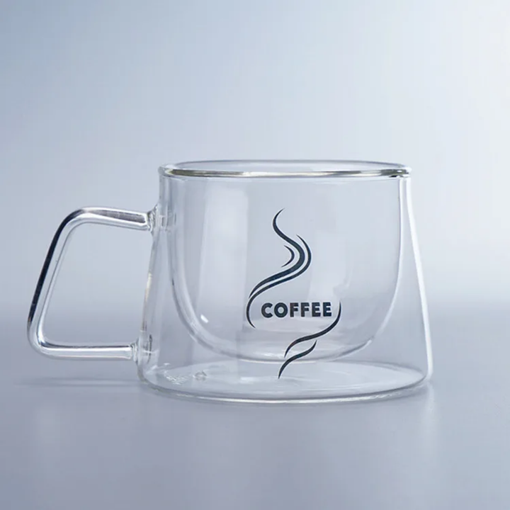 Tasse à Café en Verre Double Paroi 200ml – Design Transparent Premium – Livraison Dakar