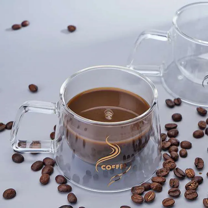 Tasse à Café en Verre Double Paroi 200ml – Design Transparent Premium – Livraison Dakar