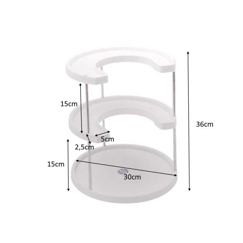 Organisateur Rotatif 360° Cuisine - 3 Niveaux Rangement Épices et Condiments