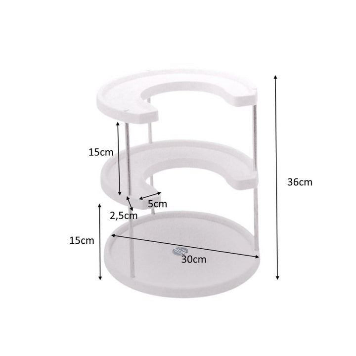 Organisateur Rotatif 360° Cuisine - 3 Niveaux Rangement Épices et Condiments