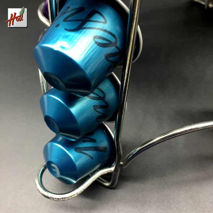 Tour Capsules Café Pyramide – Support Fixe 32 Capsules Nespresso Métal Argenté Dakar